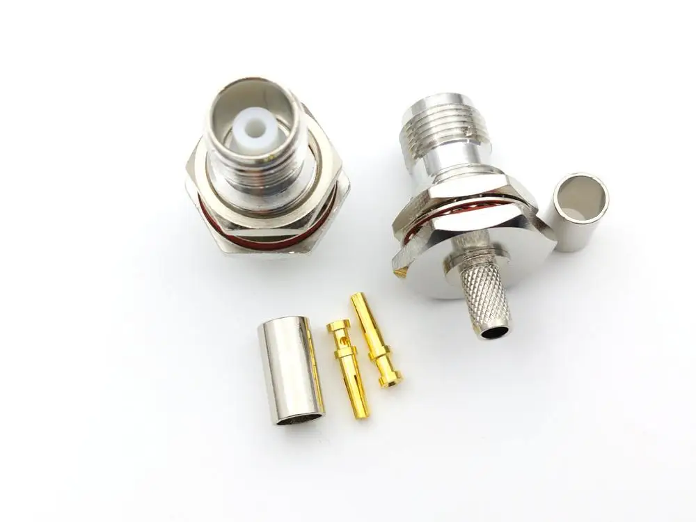 50 шт медный Ом TNC Гнездовой обжим для коаксиального кабеля RG58 RG142 LMR195 - купить по