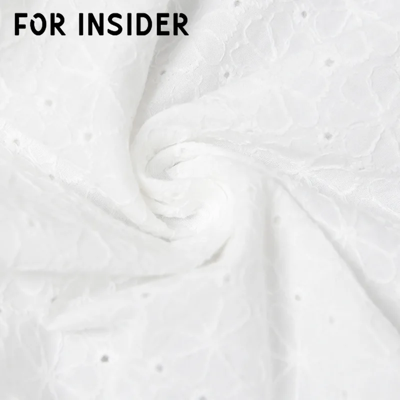 Плиссированное белое хлопковое ТРАПЕЦИЕВИДНОЕ платье для женщин с длинным