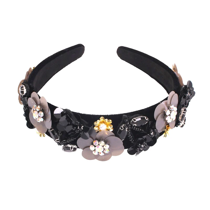 Обруч для волос с искусственным жемчугом Женский модный обруч цветами и