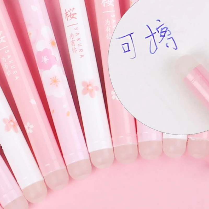 2 шт./компл. милый розовый Вишня в цвету гелевая ручка 0 38 мм синий/черный моющийся