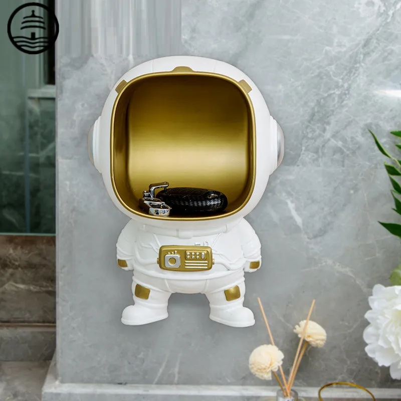 

BAO GUANG TA Nordic Ins Creative Resin Astronaut Wall Hang Storage Box Spaceman Home Decoration Room Cosmetic Gifts Craft R5901