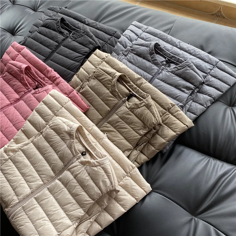 Пуховик женский ультралегкий новинка 2021 зимнее пальто для женщин Длинный жилет