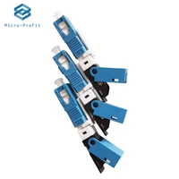 free shipping 100pcs ftth sc upc fiber optic fast connector new mode sc fibra sc quick conector adapter blue
