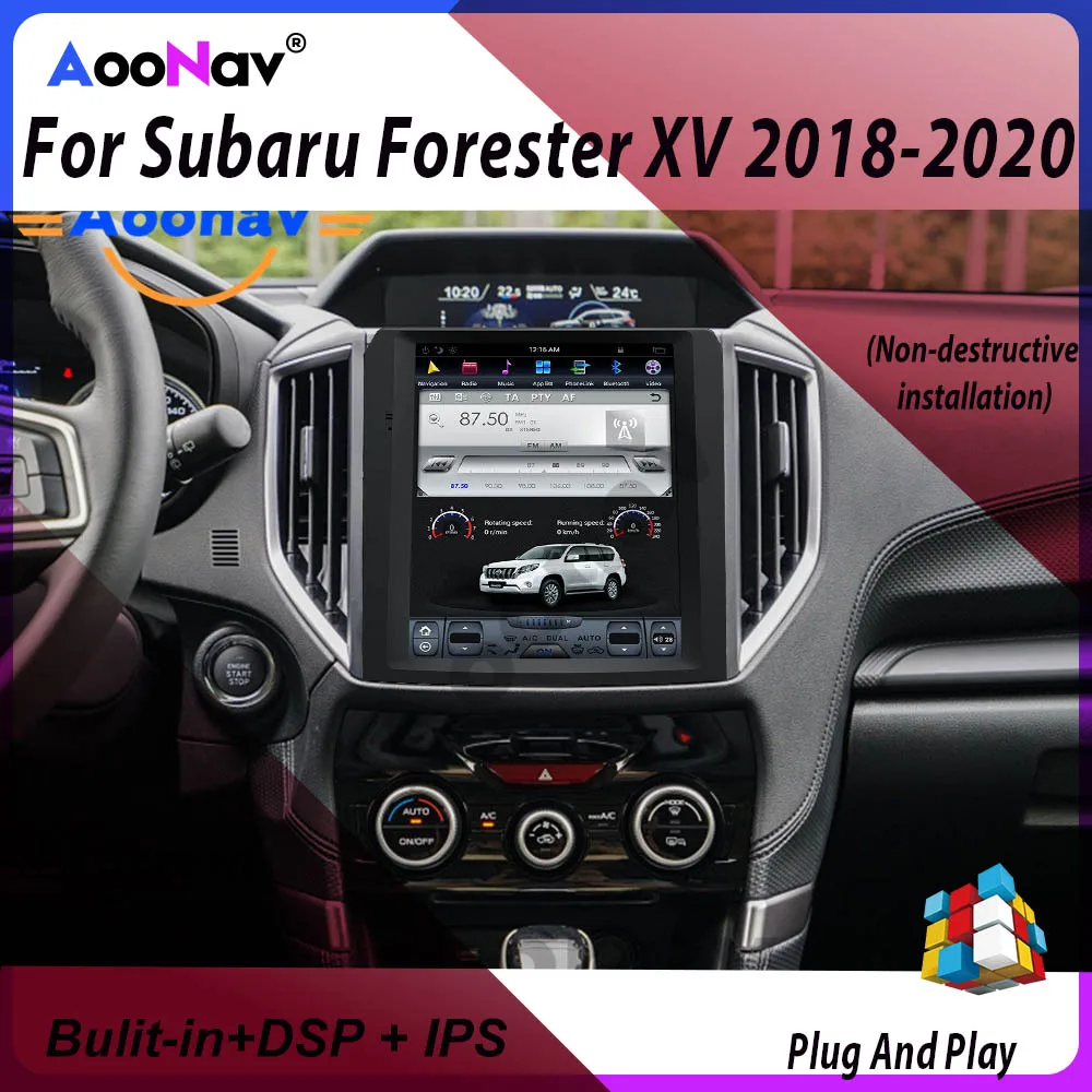 Автомагнитола Tesla с вертикальным экраном и GPS навигацией для Subaru Forester XV 2018 2019 2020