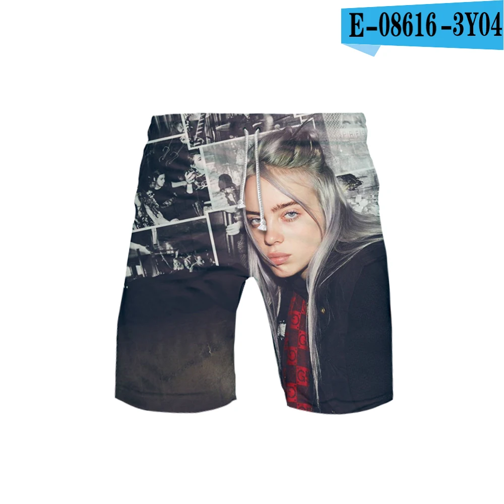 Billie Eilish Never Broke agne, комплект из 2 предметов с 3D принтом, летняя популярная хип-хоп модная уличная футболка, комплект из рубашки и коротких штанов - Цвет: 3y04