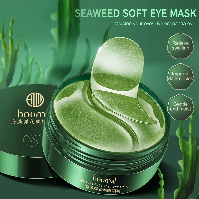 

60pcs Eye Mask Gold Moisturizing Seaweed Eye Patches Crystal Collagen Anti-Wrinkle Remove Dark Circles Eye Mask Skin Care TSLM1