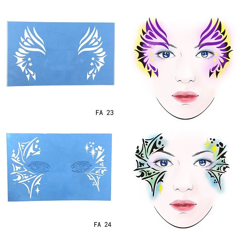 7 шт./компл. трафарет под краску для лица многоразовые шаблоны глаз разные дизайн