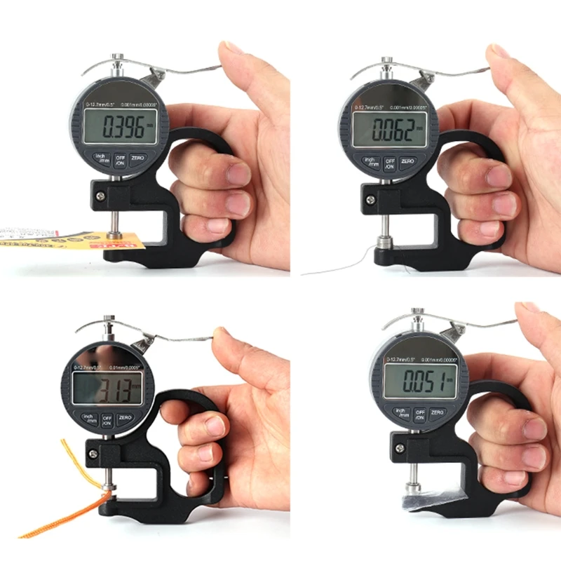 

Digital Thickness Gauge LCD 0.5 inch/12.7mm, 0.00005"/0.001mm, Thickness Meter Precise Electronic Micrometer