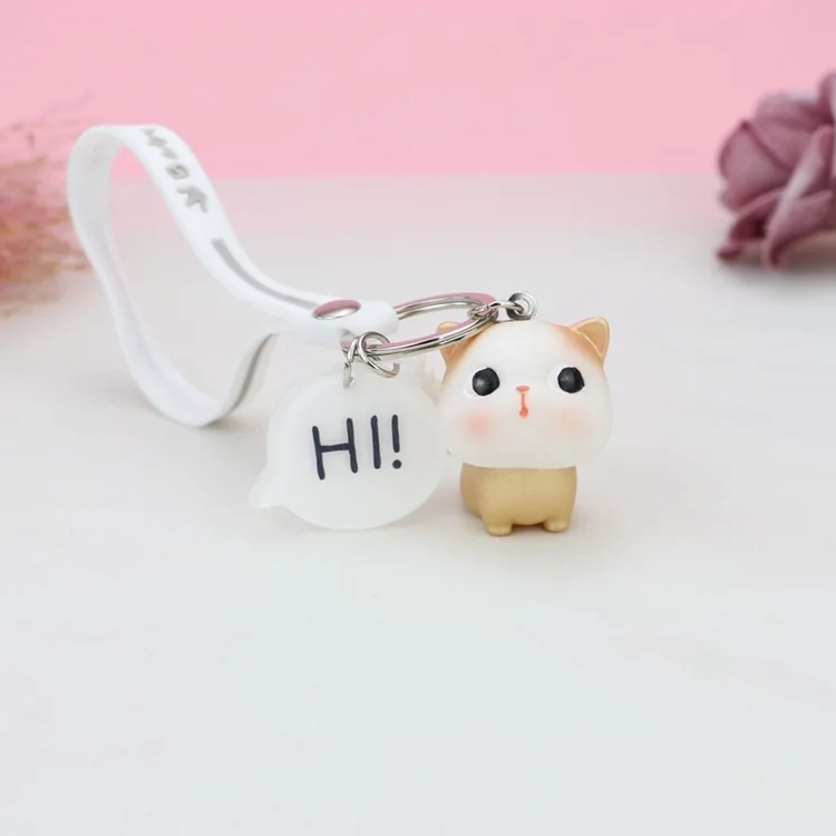 

Lovely Cat Keychain Creative Cartoon Couples Backpack Bag Car Key Accessories Pendant Keyring Fashionable Exquisite Gifts New
