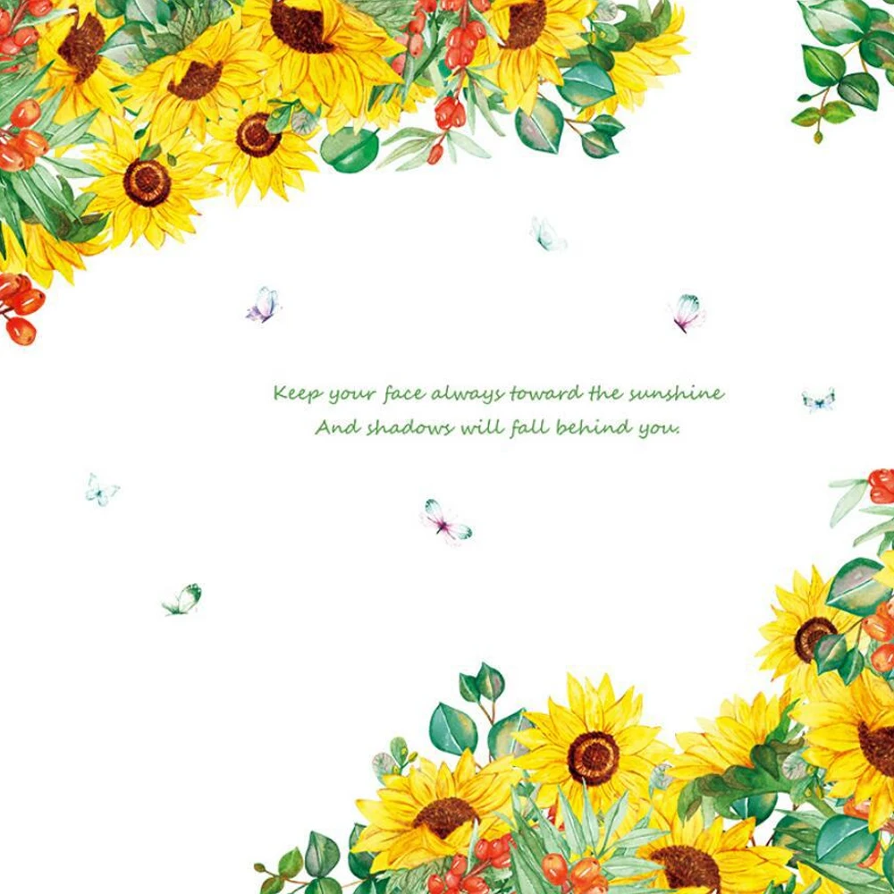

Sunflower decorative wall stickers porch bedroom living room refrigerator TV background wall decoration stickers