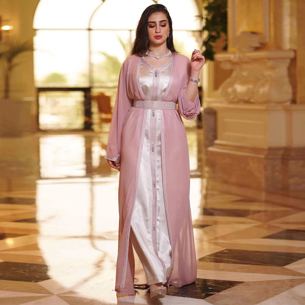 Модное мусульманское платье MD Дубая из Турции, женское платье-кафтан с длинным рукавом, абайя, комплект из 2 предметов, одежда в мусульманско...