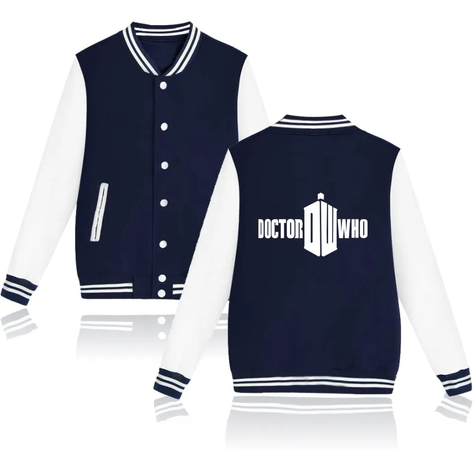 

4 Colors men women Doctor Who baseball Jacket coat Bad Wolf TARDIS sweatshirt for women Police Box Jackets Baseball uniform 4XL