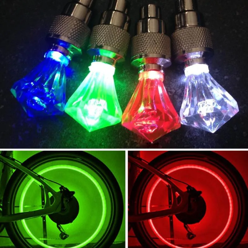 2 шт. Алмазный велосипедный ствол клапана светодиодный светильник с