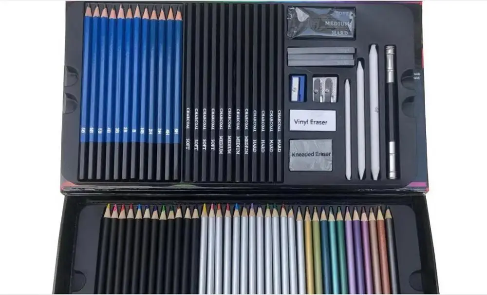 75 шт./компл. Набор цветных карандашей для рисования начинающих карандаш