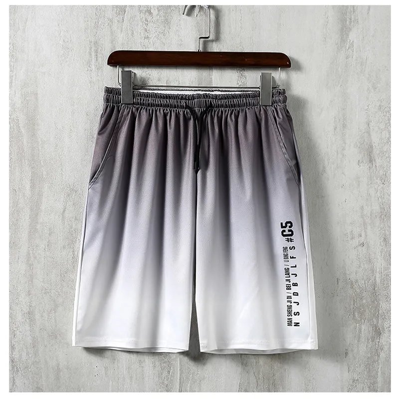 

Men's Brand Summer Short-Sleeved Shirt Shorts Suit Korean Men's Fashion Round Neck Gradient Color Men's 2-Piece Set