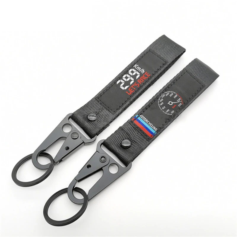 Брелок для ключей с эмблемой мотоцикла нейлоновый ремешок стальной пружинный