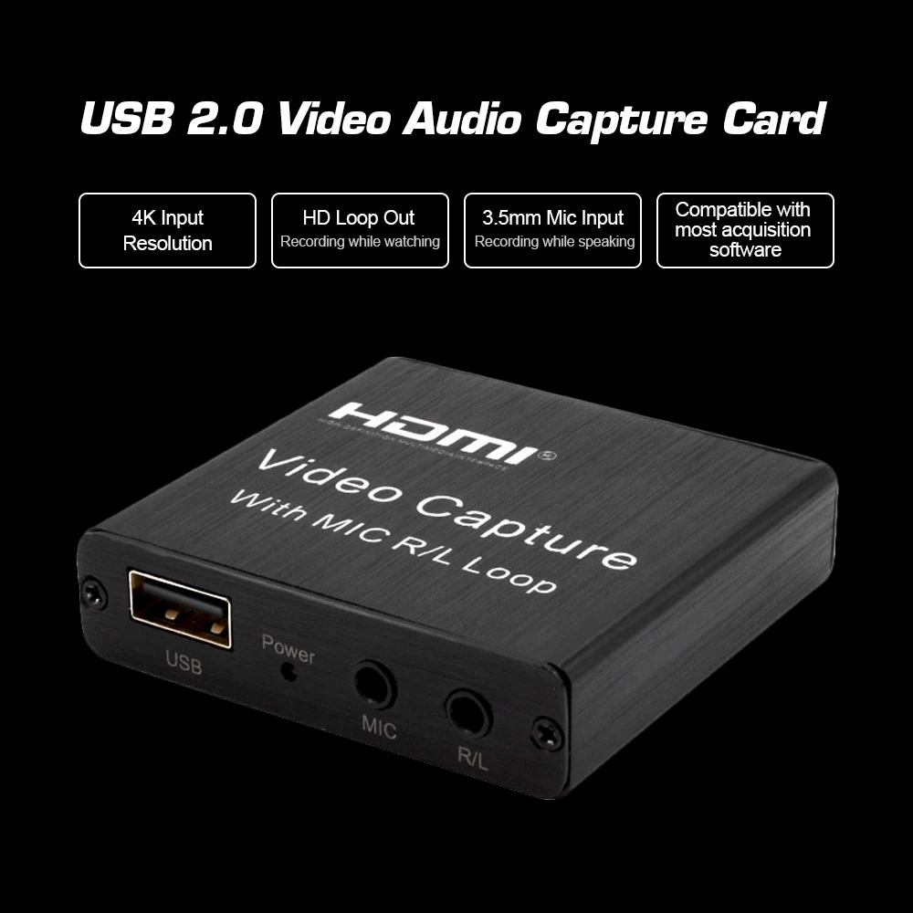 Карта видеозахвата USB 2 0 HD 1080P 4K видеоконвертер циклический выход микрофон вход