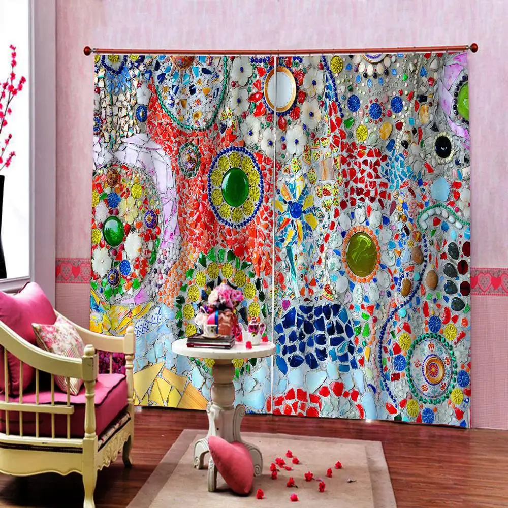 

Modern Style Photo Blackout Curtains Luxury Curtains Living Room Bedroom 3D Printed Kitchen Curtain Drapes