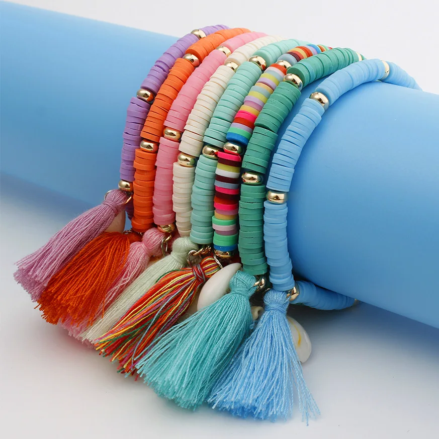 

Bohemian Rainbow Jewelry,Colored Suede Bracelet,Shell Tassel,Ladies Fashion Jewelry New Holiday Gifts Popular Accessories Bangle