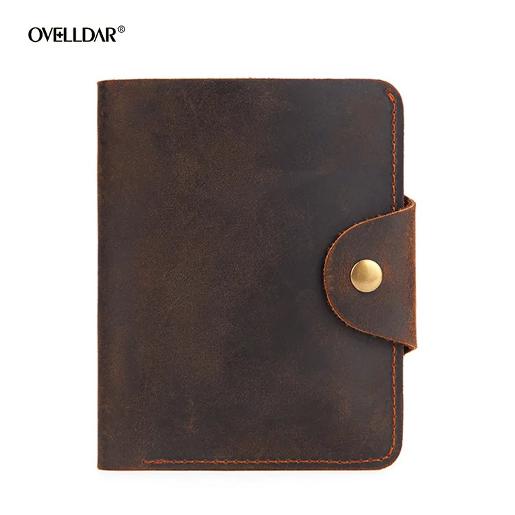 New Style Men's Wallet Crazy Horse First Layer Cowhide Wallet Oil Wax Genuine Leather Wallet Men's Business Accessories