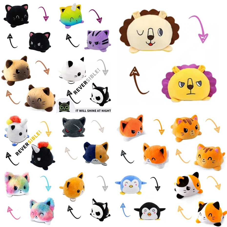 

Double-Sided Flip Cat Dog Kids Soft Gift Plushie Animals Unicorn Doll Toy Peluches For Pulpos Plush Toys Stuffed Plush Doll Toy