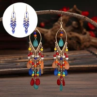 dangle earrings eye catching anti rust hollow beads tassel women earrings hook dangle earrings hook earrings 1 pair