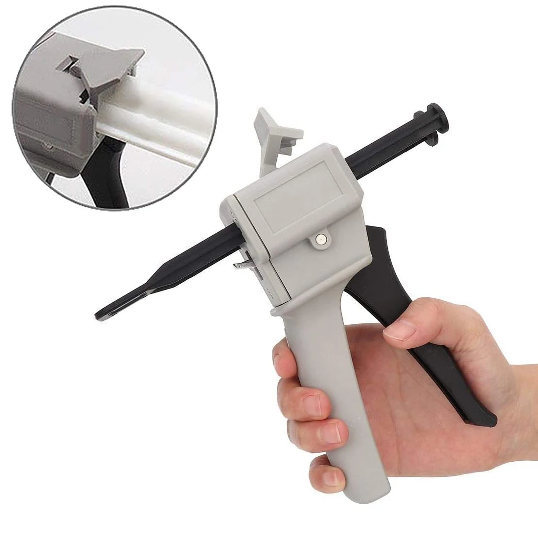 

50ml Glue Gun 1: 1 Two Component AB Epoxy Sealant Glue Gun Adhensive Glue Applicator Squeeze Mixed Manual Caulking Gun Dispense