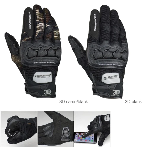 KOMINE GK-215 spring and summer motorcycle leather stitching breathable mesh riding gloves reflective night | Автомобили и
