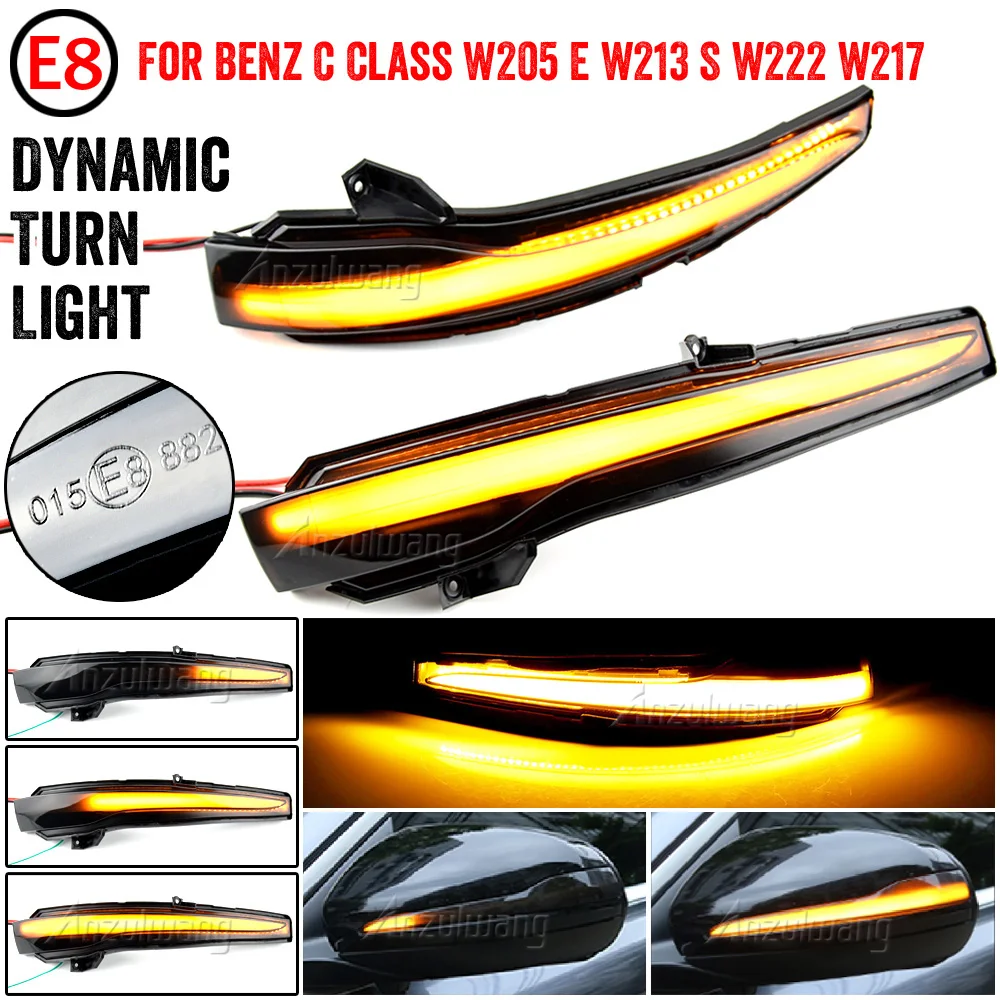 

For Mercedes Benz C E S GLC W205 X253 W213 W222 V Class W447 Dynamic Turn Signal Blinker Sequential Side Mirror Indicator Light