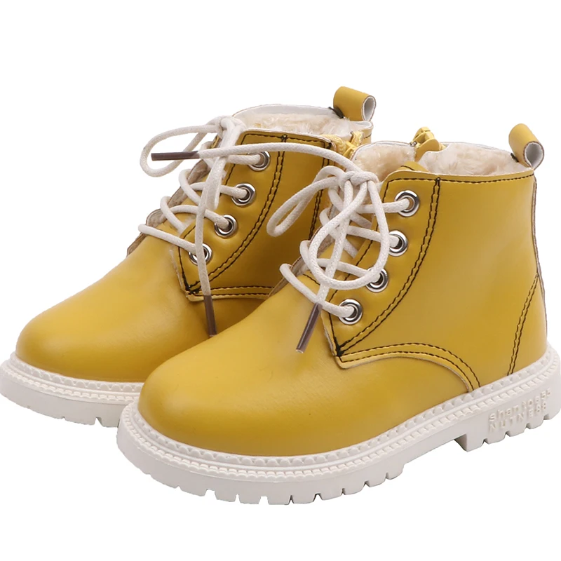 Trend Space детские ботинки Мартенс Кожаные мотоботы детская зимняя зимние сапоги на