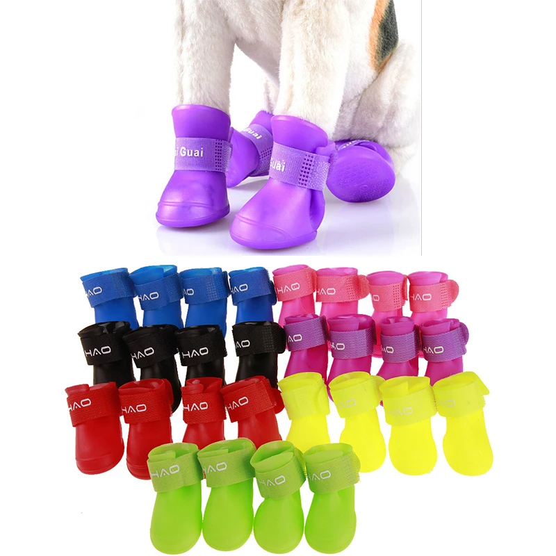 

Waterproof Pet Dogs Rain Shoes Pet Dogs Lovely Comfortable High Qualily Anti Slip Boots Fashionable Type Soft Rain Shoes Pet sup