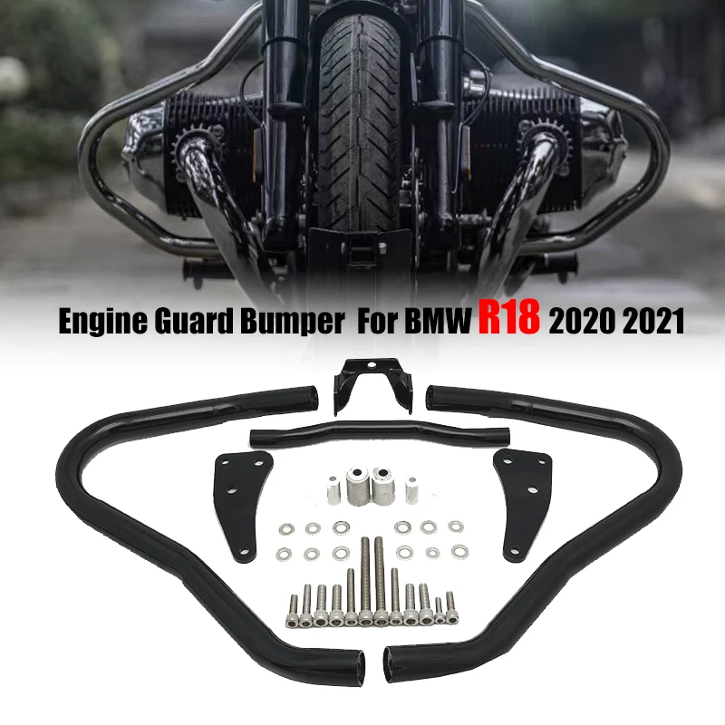 Motosiklet motor çarpma koruma borusu çubukları tampon koruyucu BMW R18 R 18 2020 2021 siyah krom motor koruma tampon aksesuarları