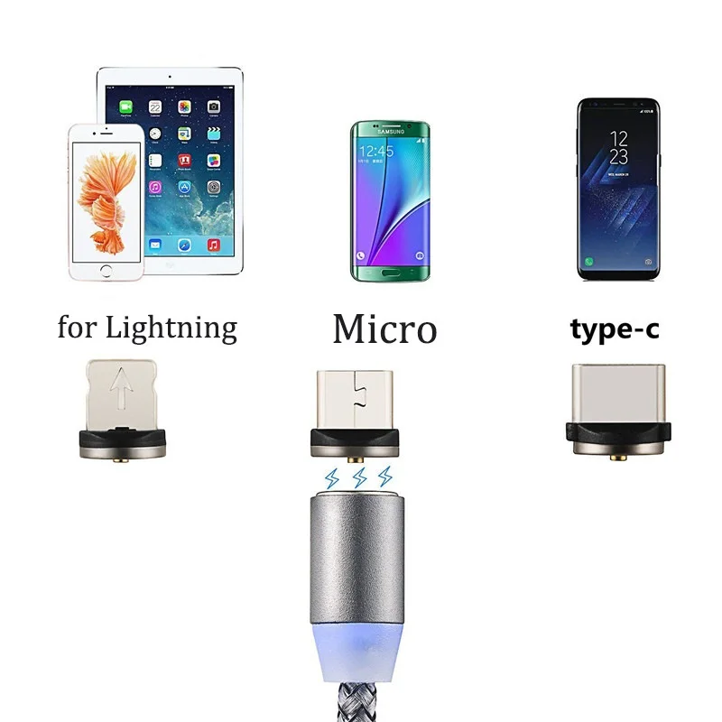 Магнитный зарядный кабель USB Type-C Micro для iPhone 11 Pro Max XR 1 м | Мобильные телефоны и