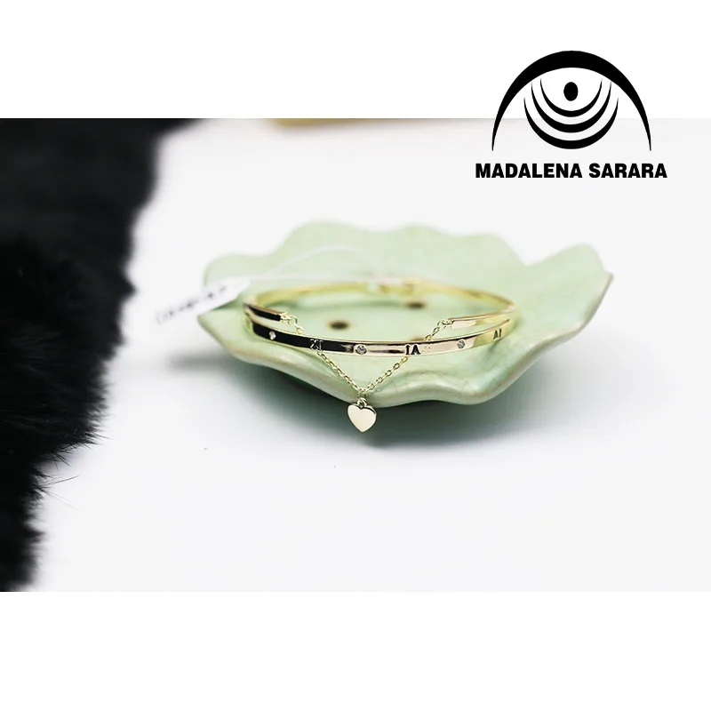 Модный женский браслет MADALENA SARARA Медный Подвесной с сердцем розовое золото