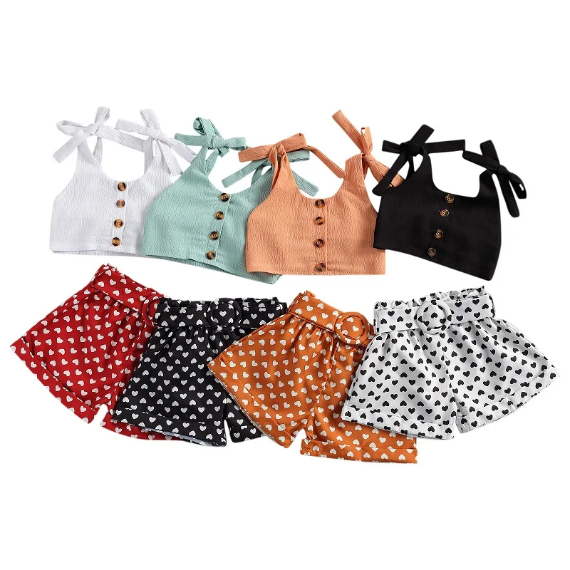 От 1 до 6 лет симпатичный комплект для маленьких девочек: Комплекты одежды из 2