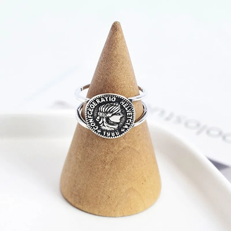 YIZIZAI Трендовое кольцо для женщин женское модное ретро Двухслойное Открытое с