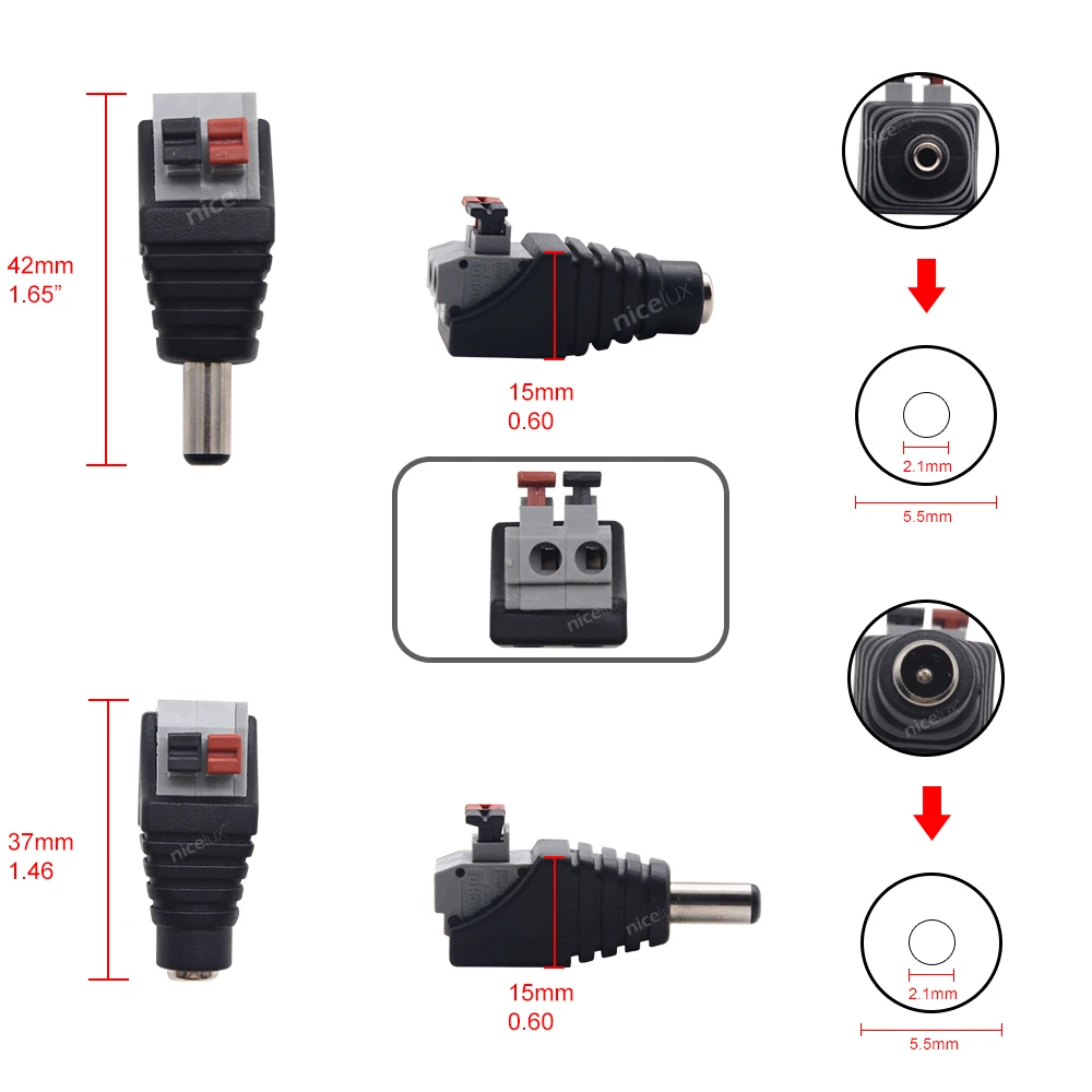 Штекерный разъем постоянного тока адаптер питания установка без инструментов