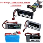 Для Wltoys 144001 автомобиля 2s 7,4 V 1500mah3300mAh3500mah lipo батарея Т-образный разъем для Wltoys 124018 124019 12423 12428 RC автомобильный аккумулятор