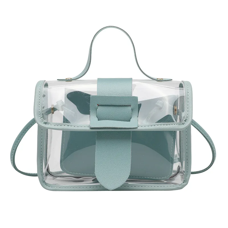 

SHYAA Small Fresh Female Bag 2021 Summer New Transparent Bag Fashion Small Square Bag Shoulder Diagonal Bag Crossbody Bag