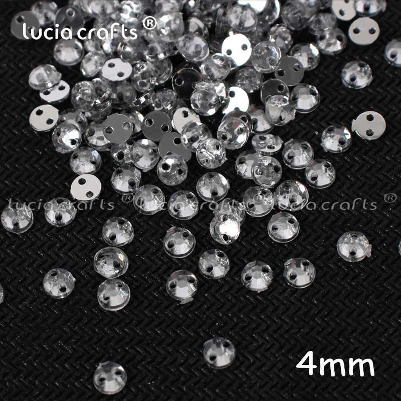 Clear 4mm 500pcs Lucia crafts 4/6/8/10/12 мм прозрачный Акрил Пришивные круглые плоские с оборота Стразы аксессуар Швейное Ремесло «сделай сам» Материалы D1207 - Цвет: Clear 4mm 500pcs