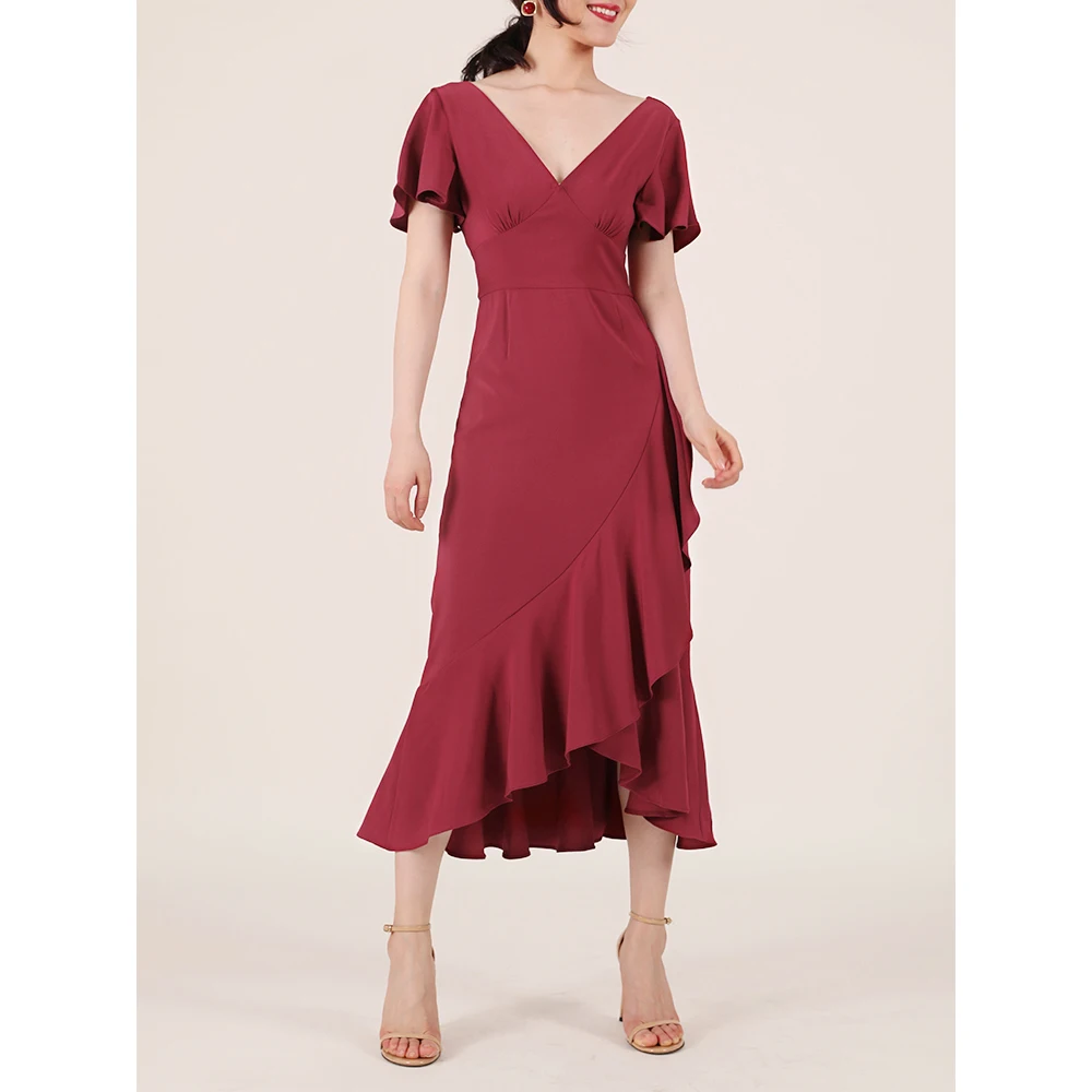 Женское винтажное платье Русалочка Элегантное Длинное во французском стиле с