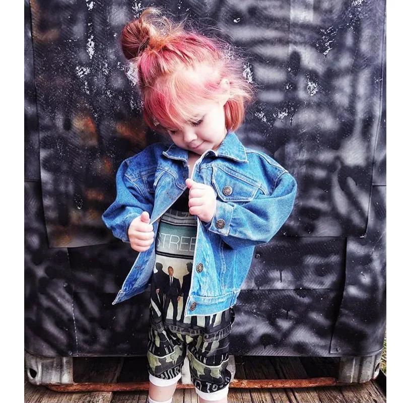 Новый Осенняя Детская куртка для девочек рваные джинсы с дырами детей Джинсовое