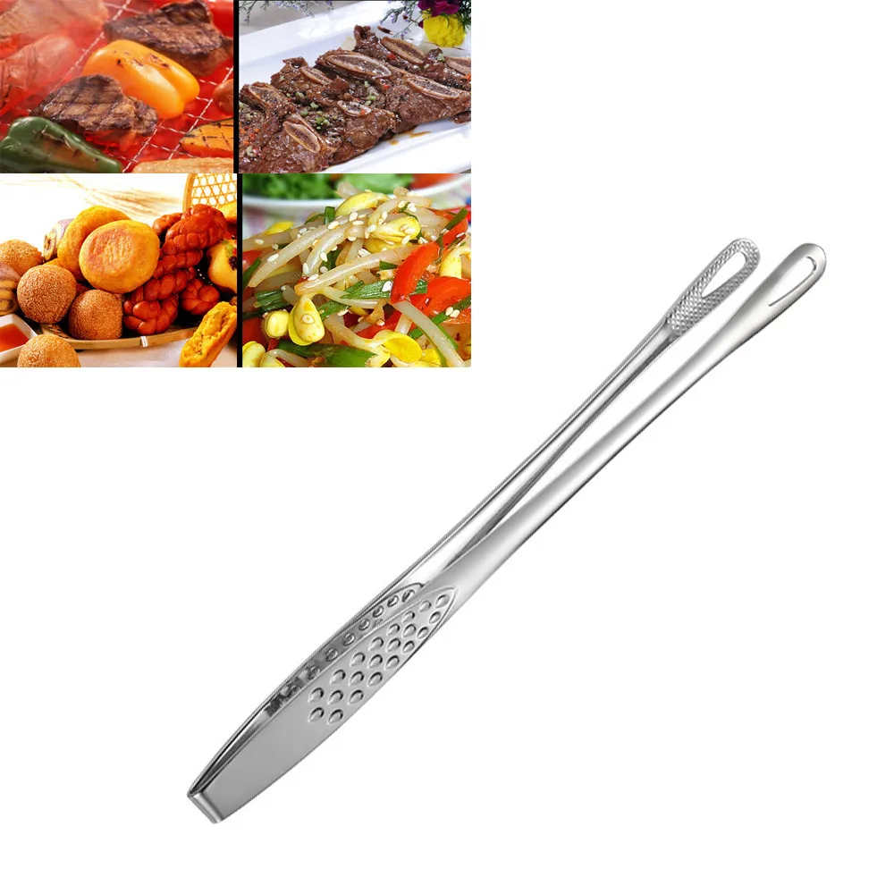 

1Pc Stainless Steel Kitchen Tongs Metal BBQ Tongs Salad Bread Spaghetti Serving Tongs Buffet Food Clamp Kitchen Cooking Utensil