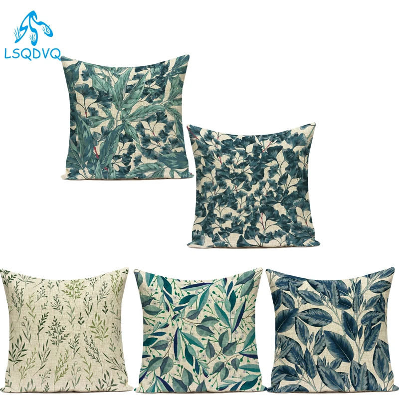 

Тропический зеленый лист растений листья хлопка Льняной диван домашние Декорации для дивана подушки наволочки для спальни подушки