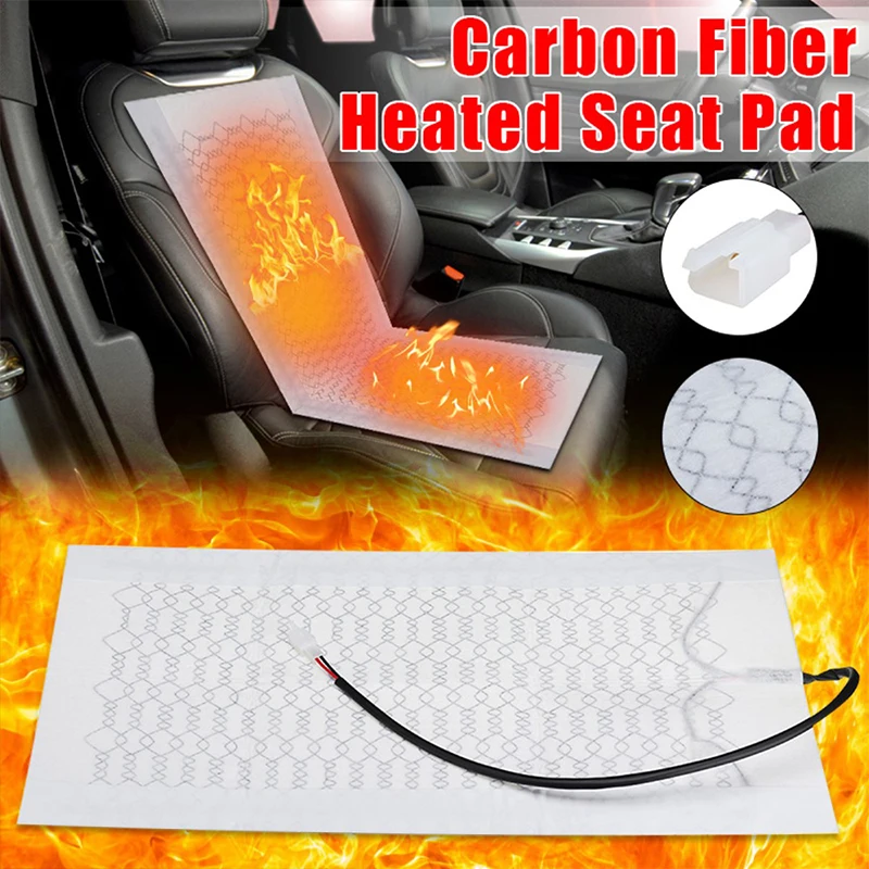 

Car Seat Heating Mat Car Heater Warm Seat Heating Pad Cushion Cover Carbon Fiber 4Pcs Universal