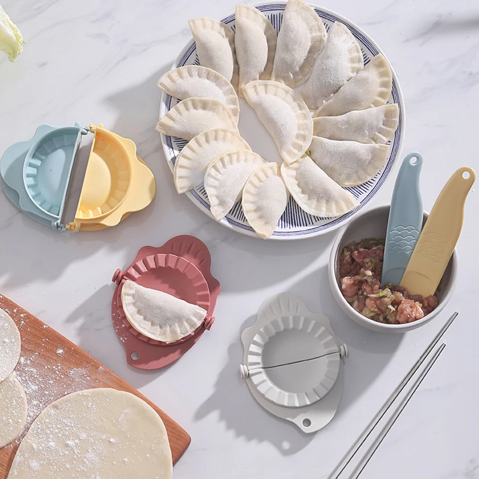 

2021 New DIY Dumplings Maker Tool Wheat Straw Jiaozi Pierogi Mold Dumpling Mold Clips Baking Molds Pastry Kitchen Accessories