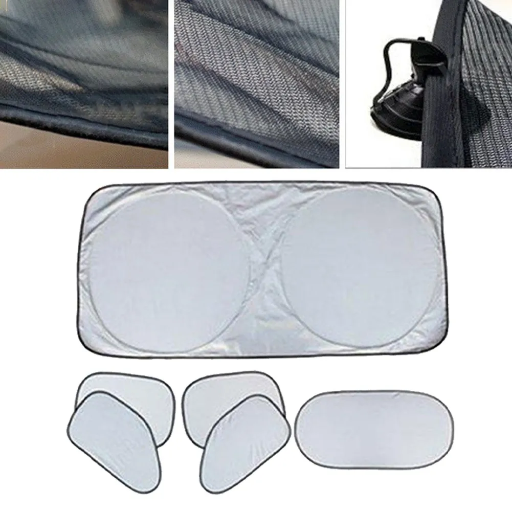 

Sun Block Car Sunshade UV Protect Reflector Sun Shade 550g 6pcs Front Rear Whole Window Film