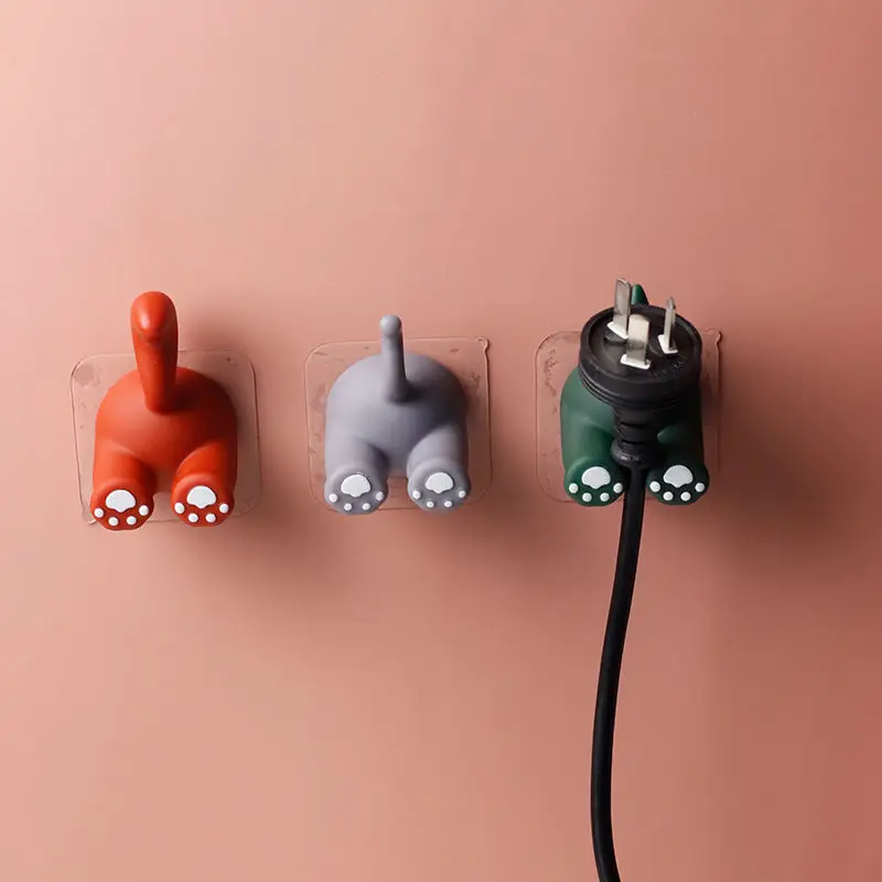 Universal Hook Kitchen Creative Wall Plug Socket Adhesive Bathroom Storage Holder Cartoon Cute Toothbrush | Дом и сад