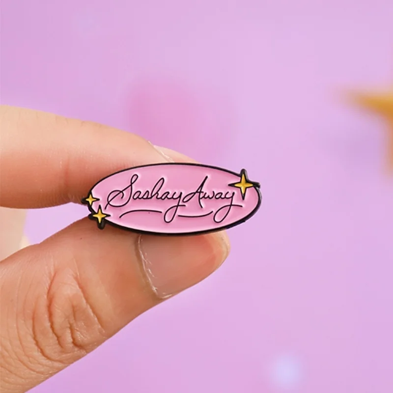 Розовые наконечники Sashay, брошь Rupauls Drag racing Drag queen Катя, брошь, сумка, одежда, булавка с отворотом