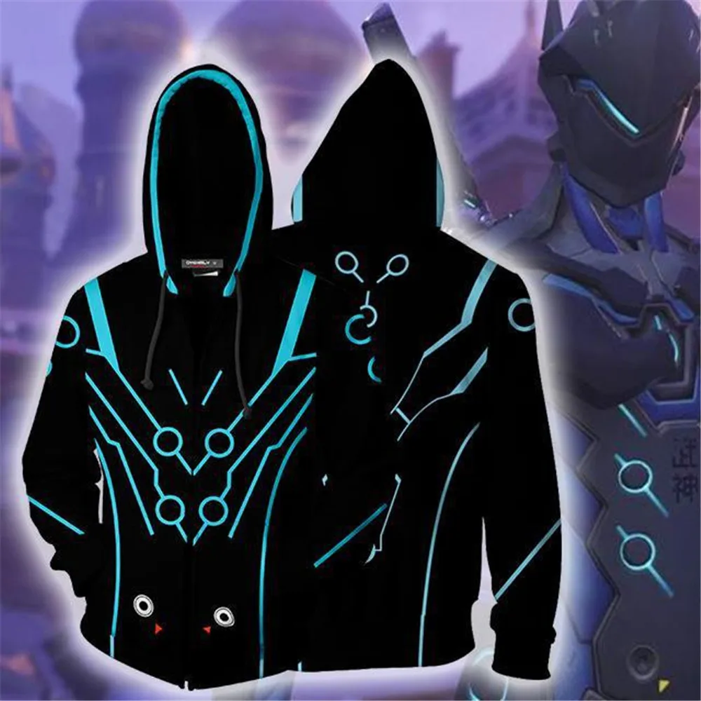 

Новинка толстовки с капюшоном OW Genji DV.a милость тонкие толстовки на молнии крутой пуловер пальто куртка косплей костюм на Хэллоуин